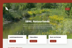 Screenshot van SBNL Natuurfonds website