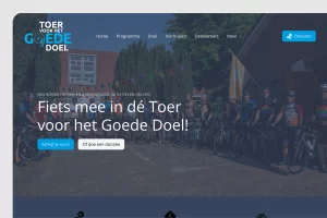 Screenshot van de website Toer voor het goede doel