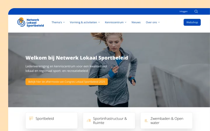 Screenshot van Lokaal Sportbeleid website