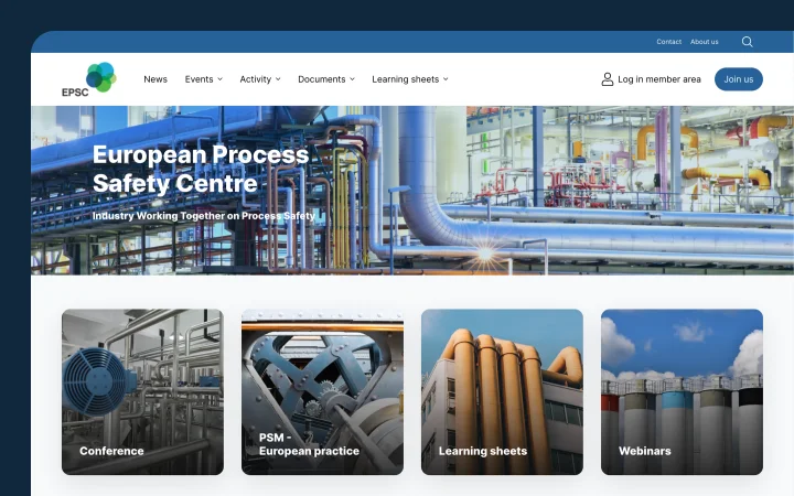 Screenshot van EPSC website