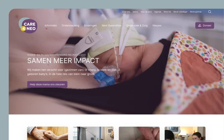 Screenshot van Care4Neo website