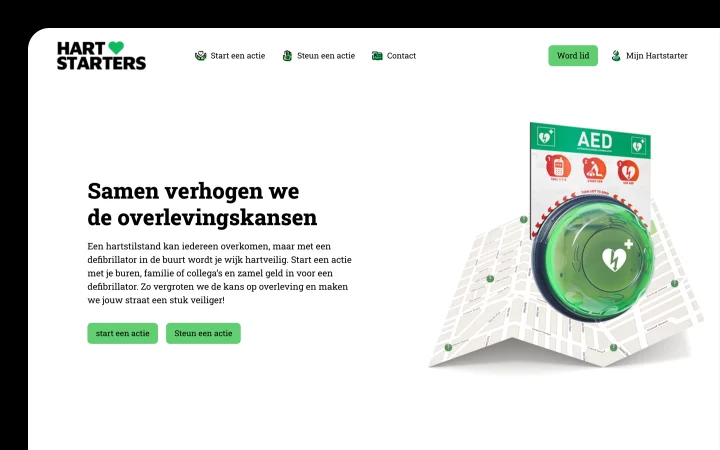 Screenshot van Hartstarters website